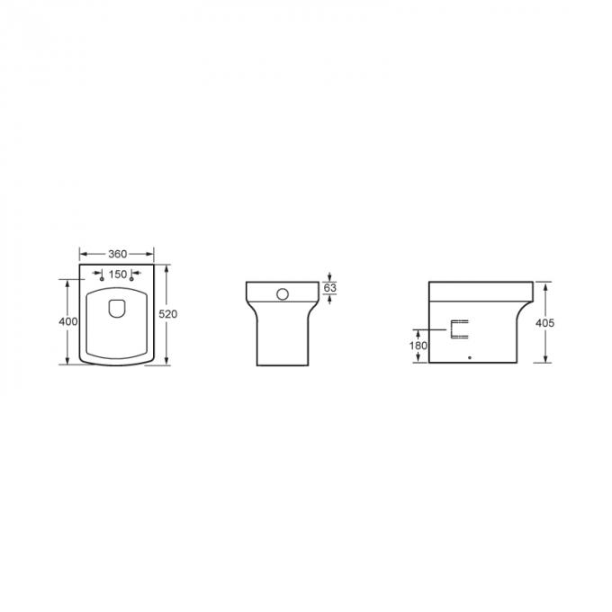 CER keramische 450mm Projektion zurück zu Wand-Toilette Eco freundliche 2