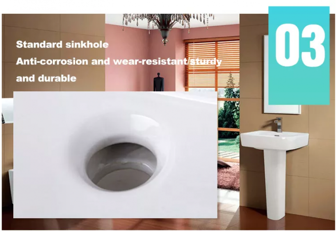Klassisches festes ideales Standard-halb Sockel-Oberflächenbecken sinkt 550cm 7