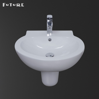 540mm Breiten-einteilige Sockel-Wannen-Wand Hung Basin With Half Pedestal