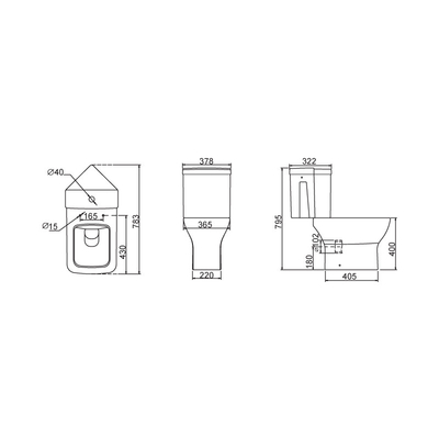 Automatischer Desodorierungs-Abschluss verbundene Ecken-Toilette weißes 20-30KG