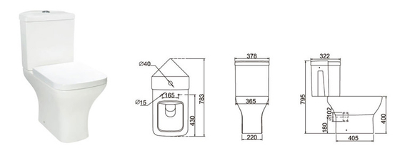 Automatischer Desodorierungs-Abschluss verbundene Ecken-Toilette weißes 20-30KG