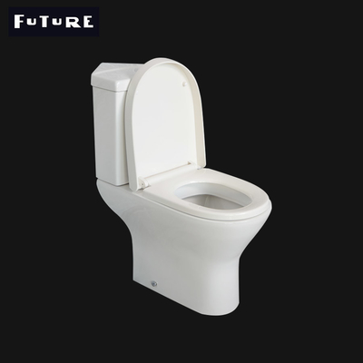 Glatte glasig-glänzende s-Blockiernahe verbundene Ecktoilette verlängerte 378mm 2-teiliges WC