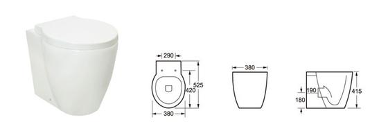 Leistungsfähiges Spülungsweiß zurück zu Wand-Toiletten-Einteiler-keramischer Toilette 520mm