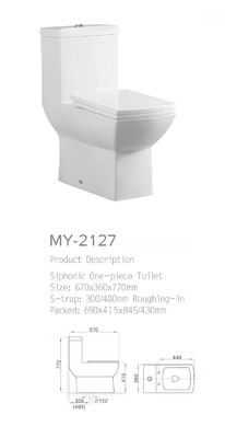 630*350*830mm Siphonic WC-einteiliges WC verdoppeln ebenes bestätigtes ISO9001