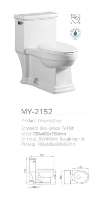 CER antibakterielle einteilige Toilette Siphonic mit s-Blockiereuropäischer Art