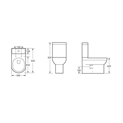 Leistungsfähiger Spülungsraumersparnis-Abschluss verband Toilette 650*365*825mm