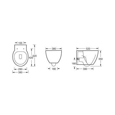 Stumme errötende einteilige Wand-Hung Toilet Wall Hanging Toilet-Selbstdesodorierung