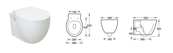 Stumme errötende einteilige Wand-Hung Toilet Wall Hanging Toilet-Selbstdesodorierung