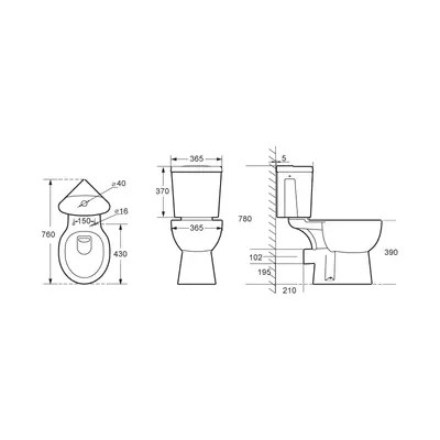 CER ebener Knopf-zeitgenössische nahe verbundene Toiletten-längliche Selbsttätigkeit