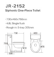 Genehmigte glattes glasig-glänzendes einteiliges 20-30KG WC mit KRIEGEN ebene Installation