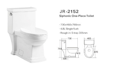 Genehmigte glattes glasig-glänzendes einteiliges 20-30KG WC mit KRIEGEN ebene Installation