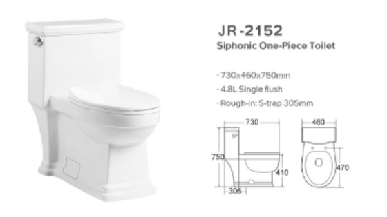 Genehmigte glattes glasig-glänzendes einteiliges 20-30KG WC mit KRIEGEN ebene Installation