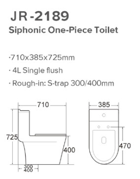 Einzelnes Erröten 4L antibakterielle philippinische Blockiertoilette Siphonic WC Watercloset S