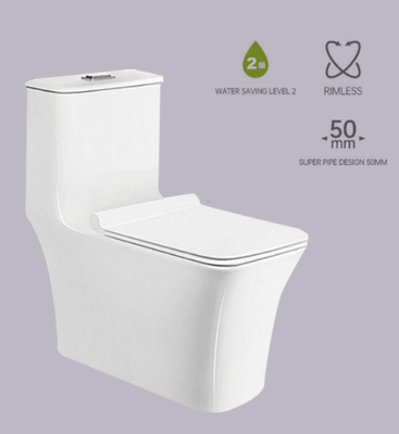 Kratzer beständige philippinische randlose einteilige Toiletten-Superrohr-Entwurf 50mm Siphonic