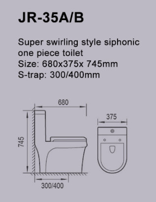 Spültoilette-Einzelstück-Kommode-wirbelnde Superart ISO9001 Siphonic
